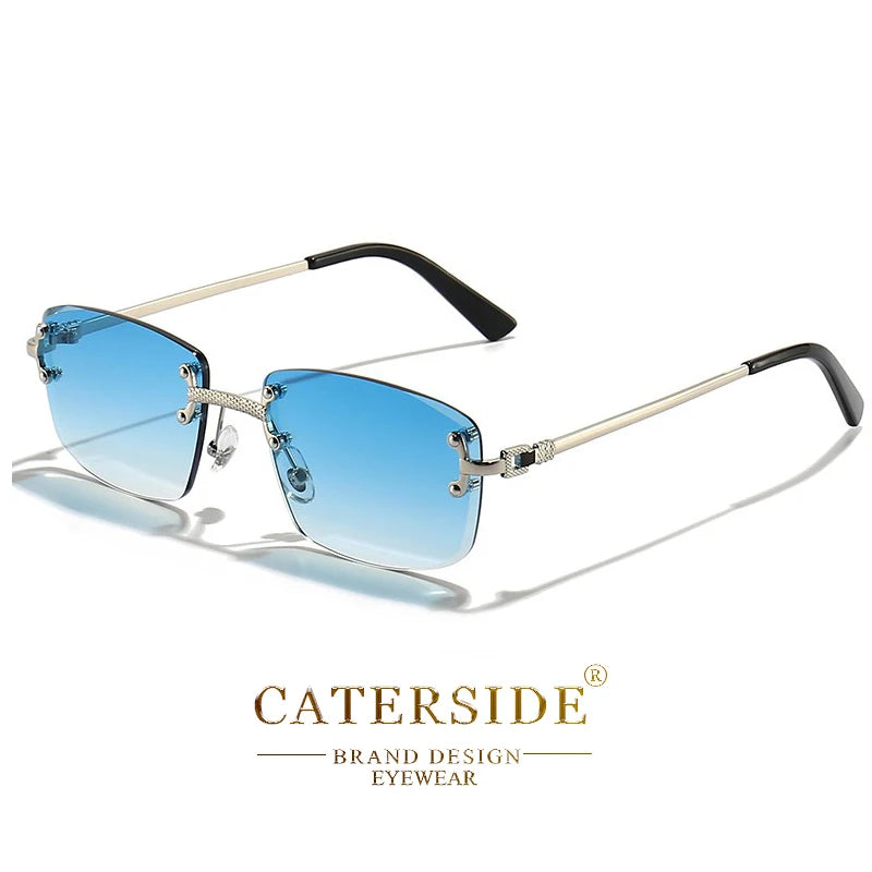 CATERSIDE Retro Rimless Square Sunglasses