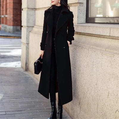 Winter Korean Fashion Long Coated Thickened Woolen Winter Coat for Women