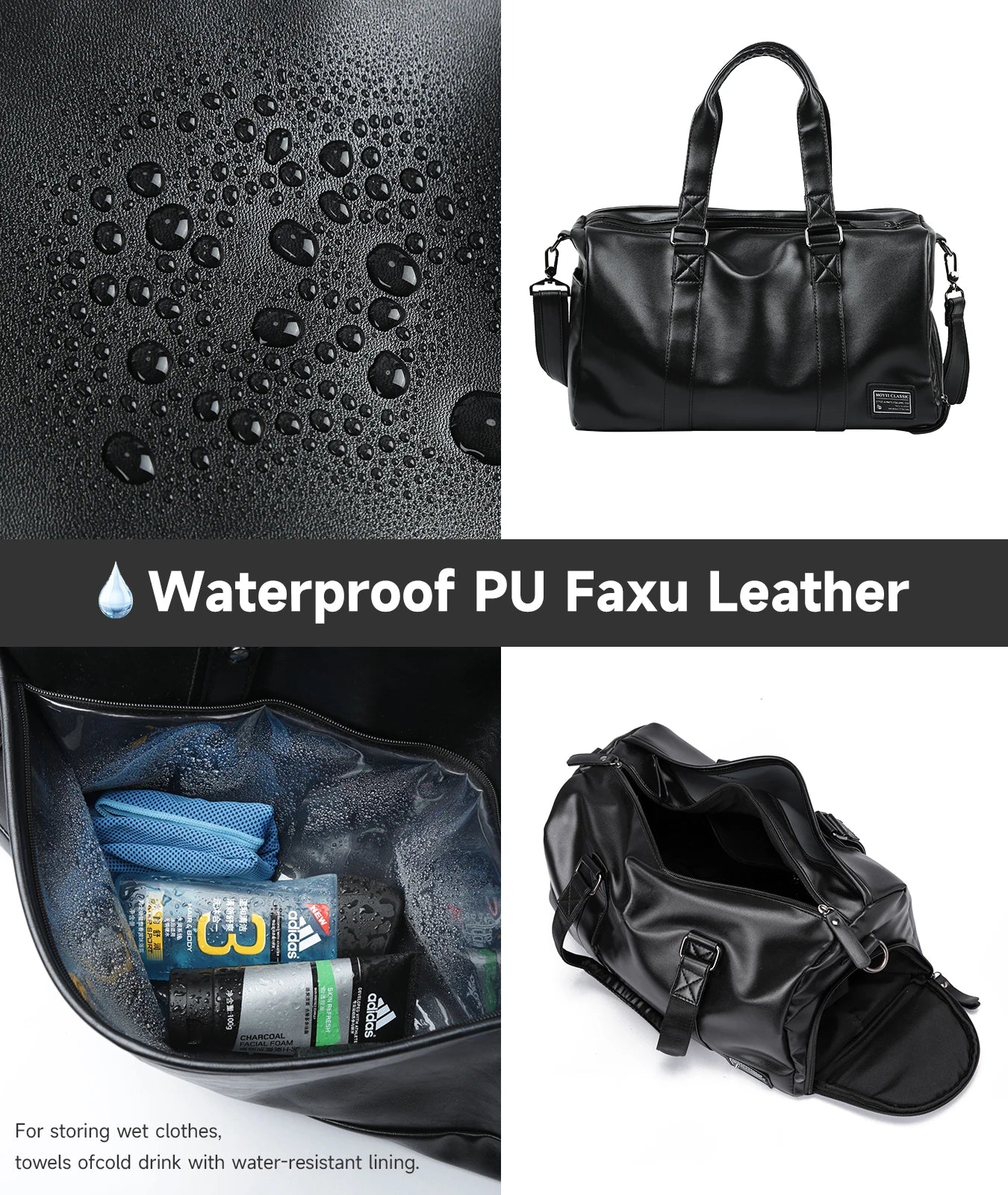 Leather Travel Duffel Bag