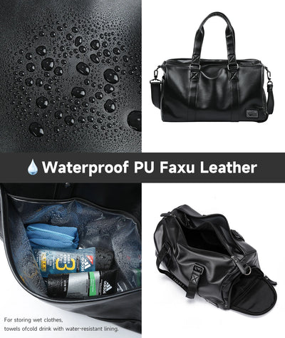 Leather Travel Duffel Bag