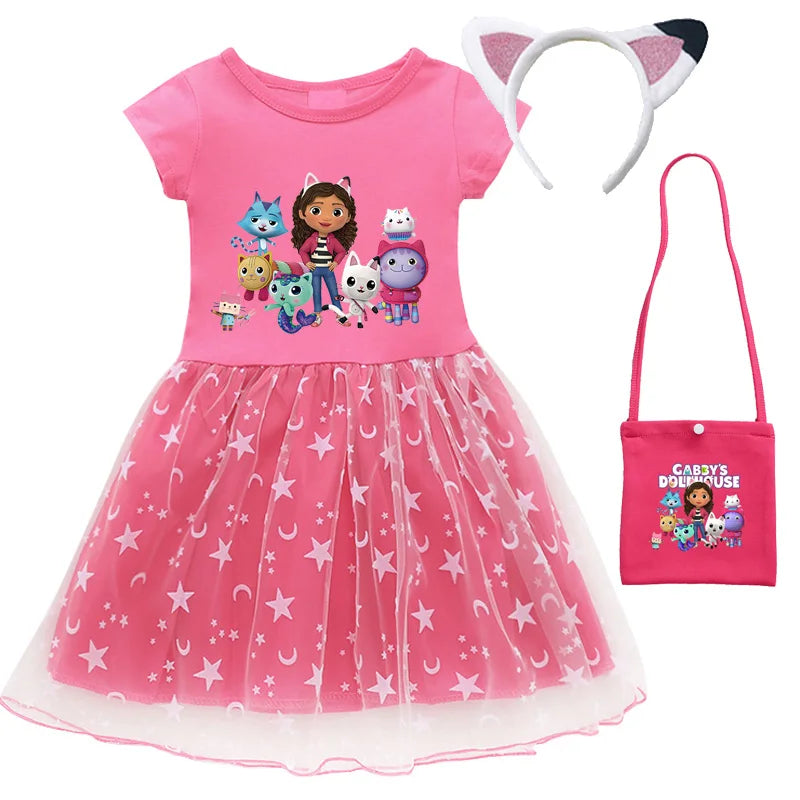 Cartoon Gabby Cats Dresses Baby Girls
