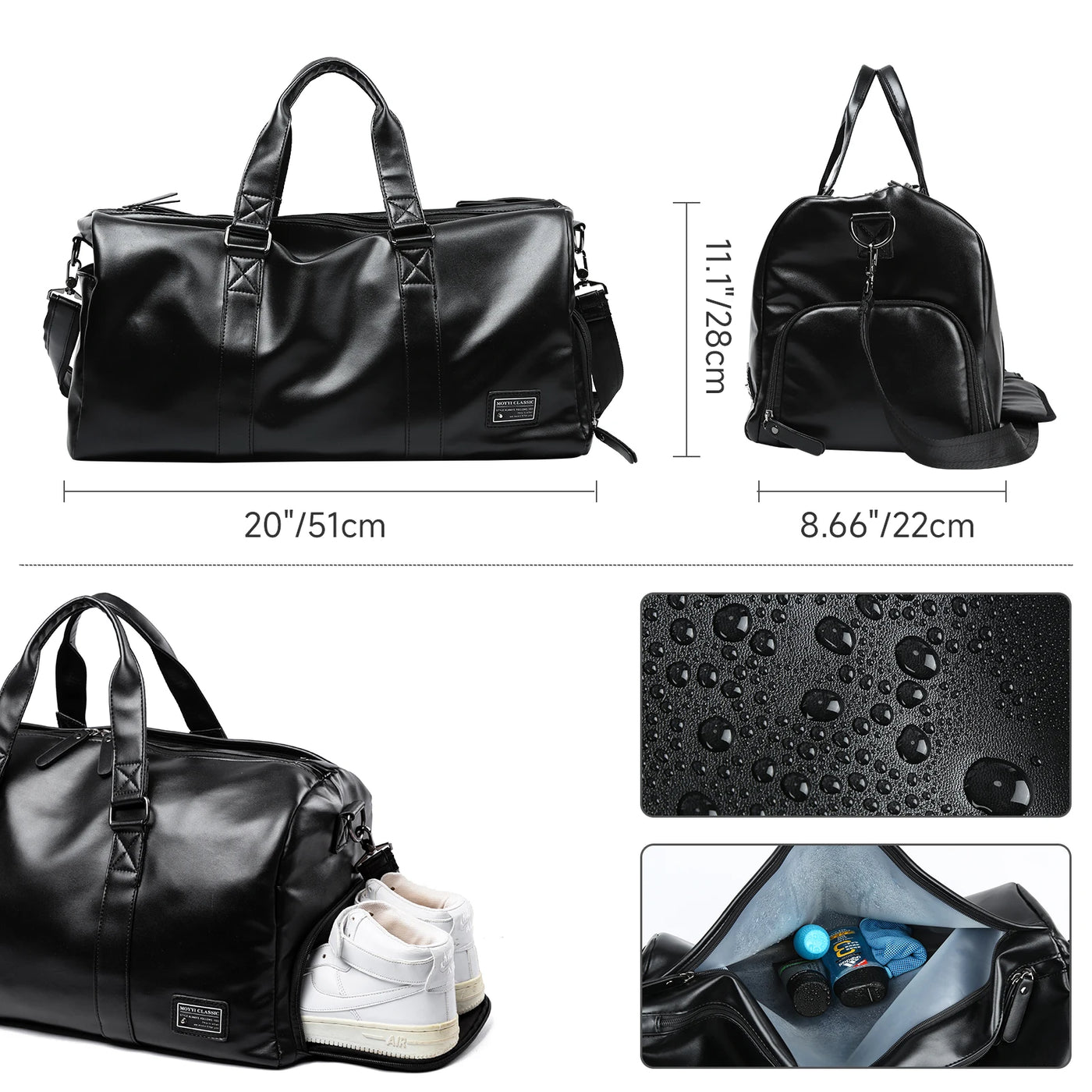 Leather Travel Duffel Bag