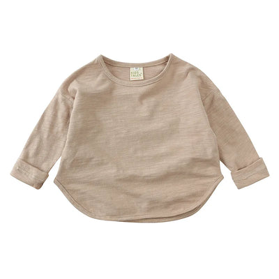Autumn Boy Girl Baby O-neck Solid Bottoming Shirt