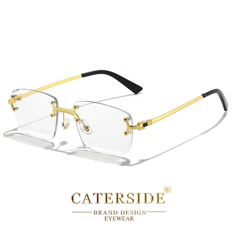 CATERSIDE Retro Rimless Square Sunglasses