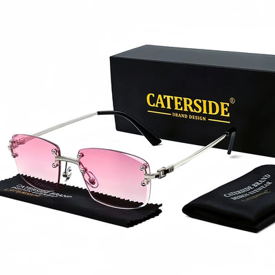 CATERSIDE Retro Rimless Square Sunglasses