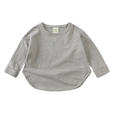 Autumn Boy Girl Baby O-neck Solid Bottoming Shirt