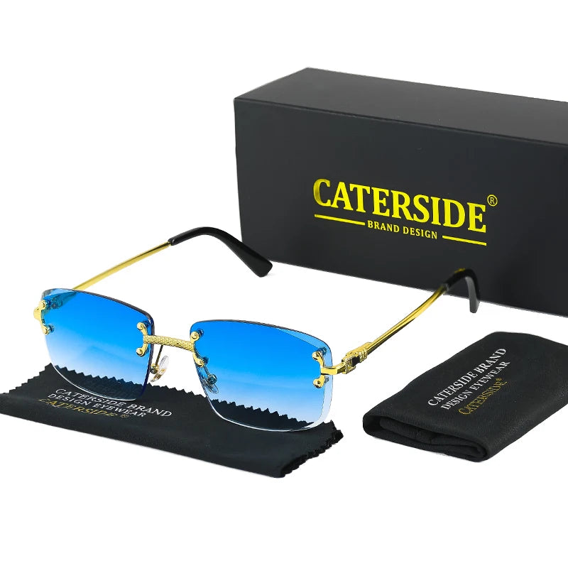 CATERSIDE Retro Rimless Square Sunglasses