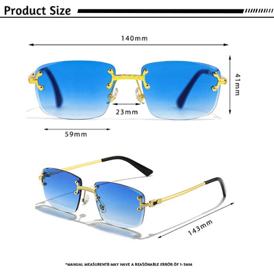 CATERSIDE Retro Rimless Square Sunglasses