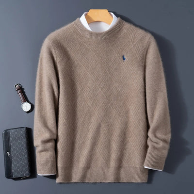 Autumn and winter round neck 100% wool sweater
