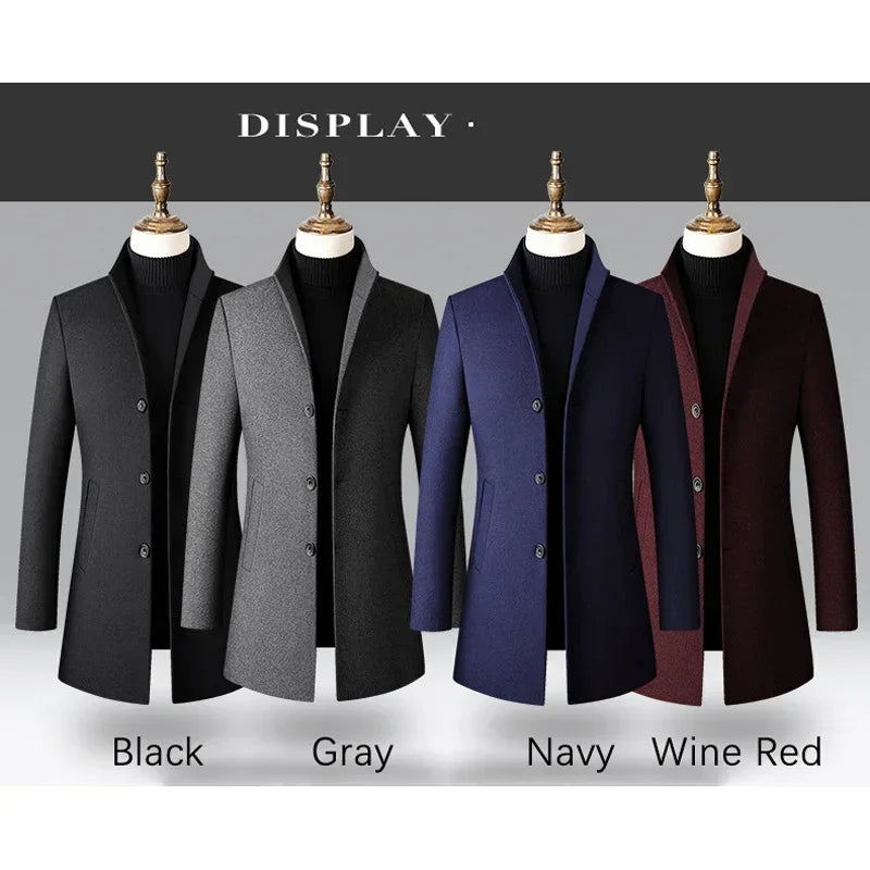 Autumn and Winter BROWON Brand Long Jackets for Men