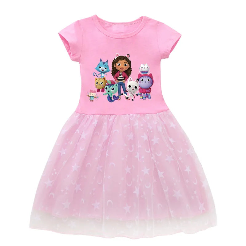 Cartoon Gabby Cats Dresses Baby Girls