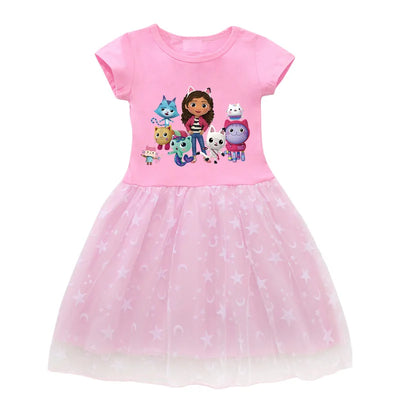 Cartoon Gabby Cats Dresses Baby Girls