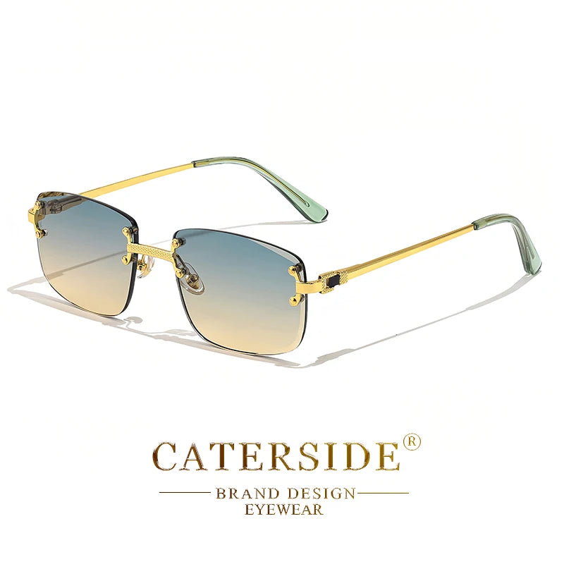CATERSIDE Retro Rimless Square Sunglasses