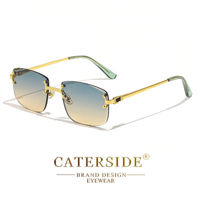 CATERSIDE Retro Rimless Square Sunglasses