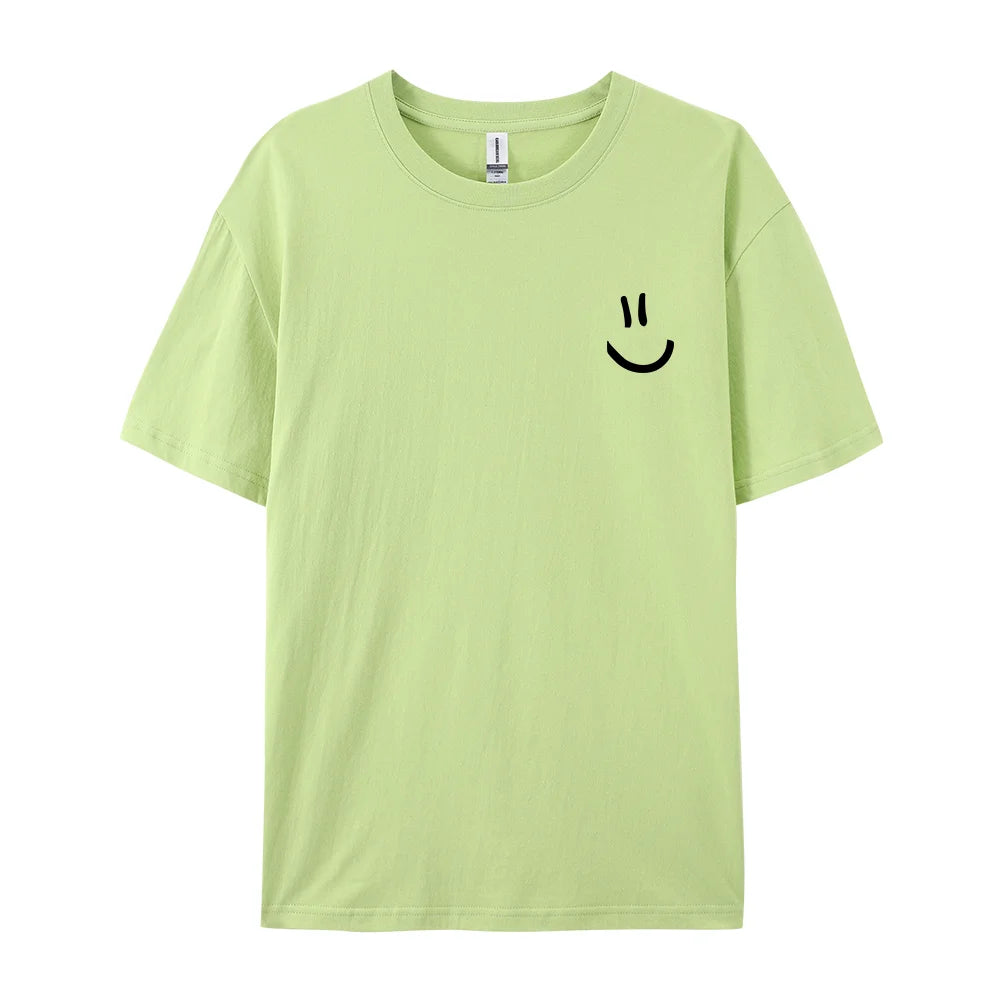 Minimalist Smile Face Style Graphic Print T-Shirt