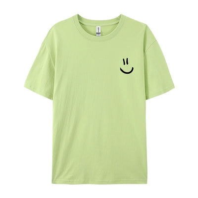 Minimalist Smile Face Style Graphic Print T-Shirt