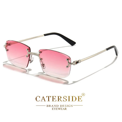 CATERSIDE Retro Rimless Square Sunglasses