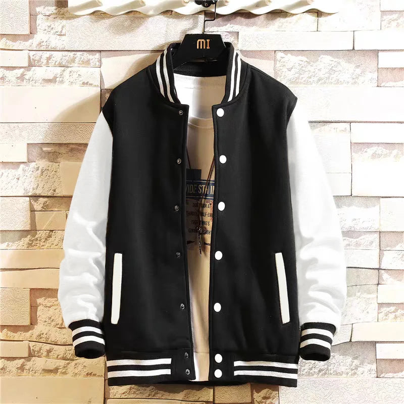 Black Gray White Solid Color Jacket