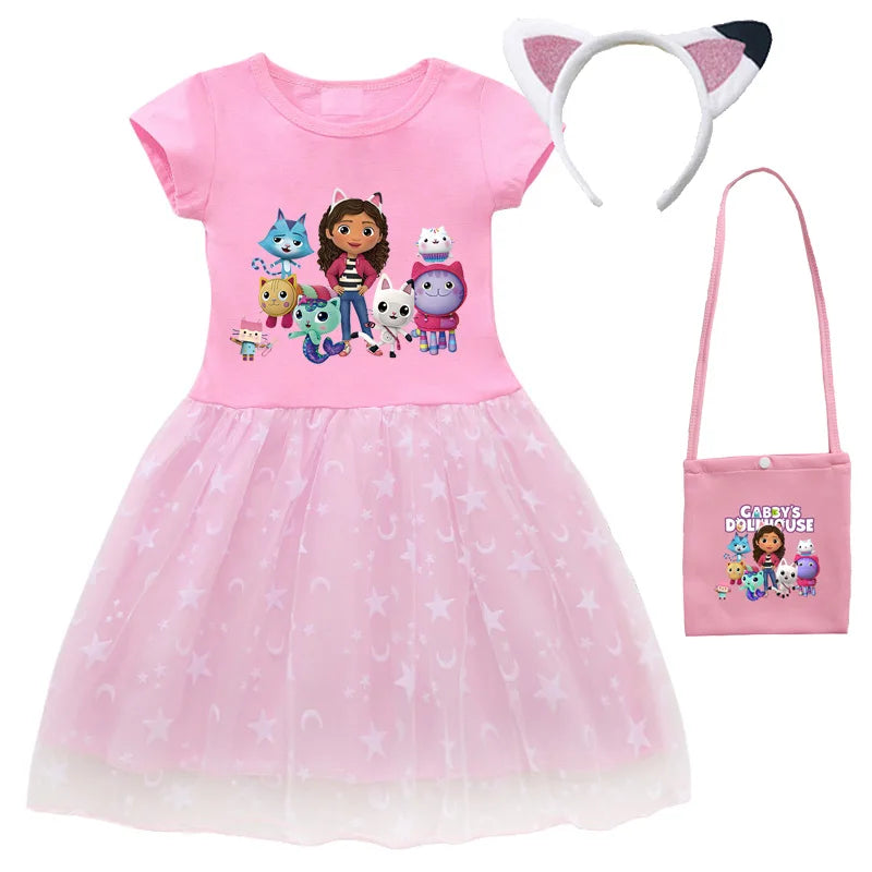 Cartoon Gabby Cats Dresses Baby Girls