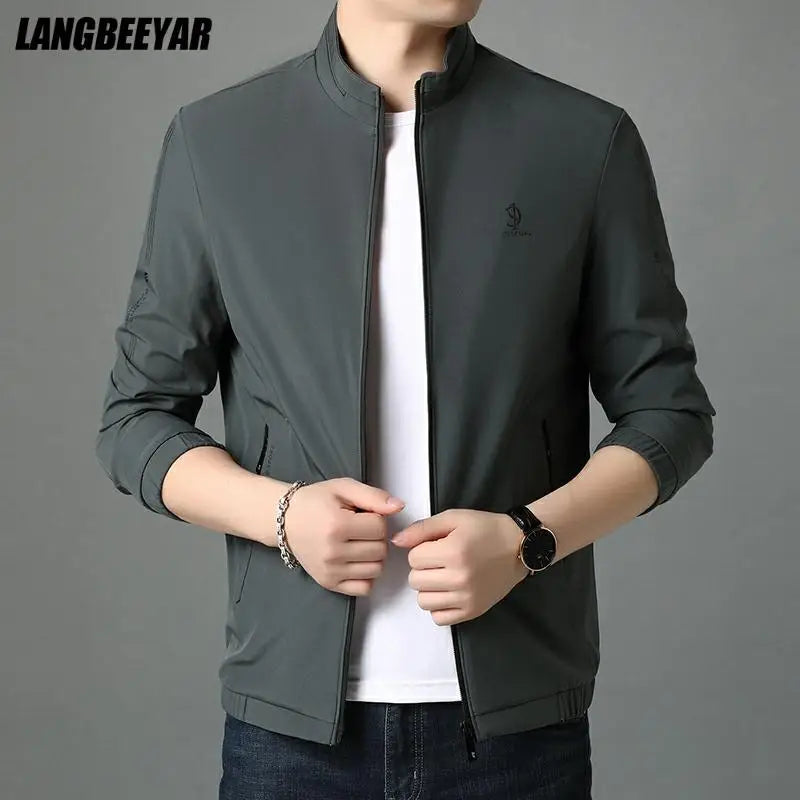 Top Quality Casual Fashion Stand Collar Streetwear Mens Coats