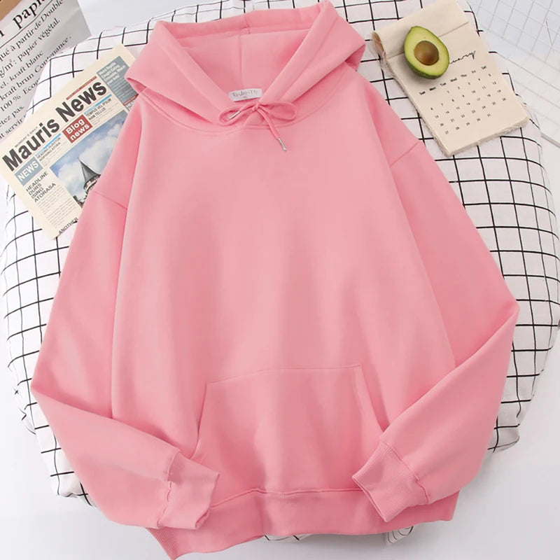 Casual Women's Solid Hoodie