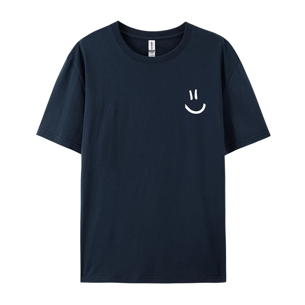 Minimalist Smile Face Style Graphic Print T-Shirt
