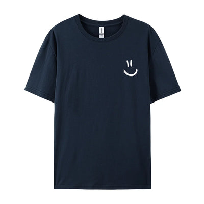 Minimalist Smile Face Style Graphic Print T-Shirt