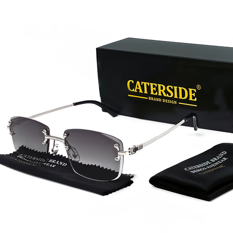 CATERSIDE Retro Rimless Square Sunglasses