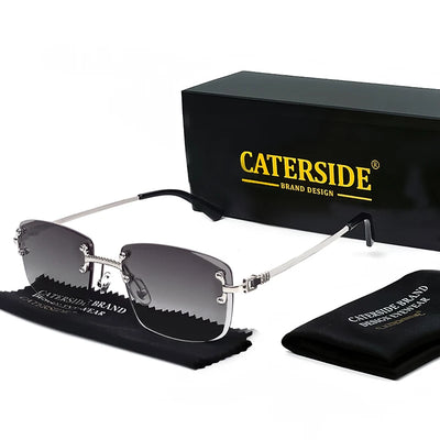 CATERSIDE Retro Rimless Square Sunglasses