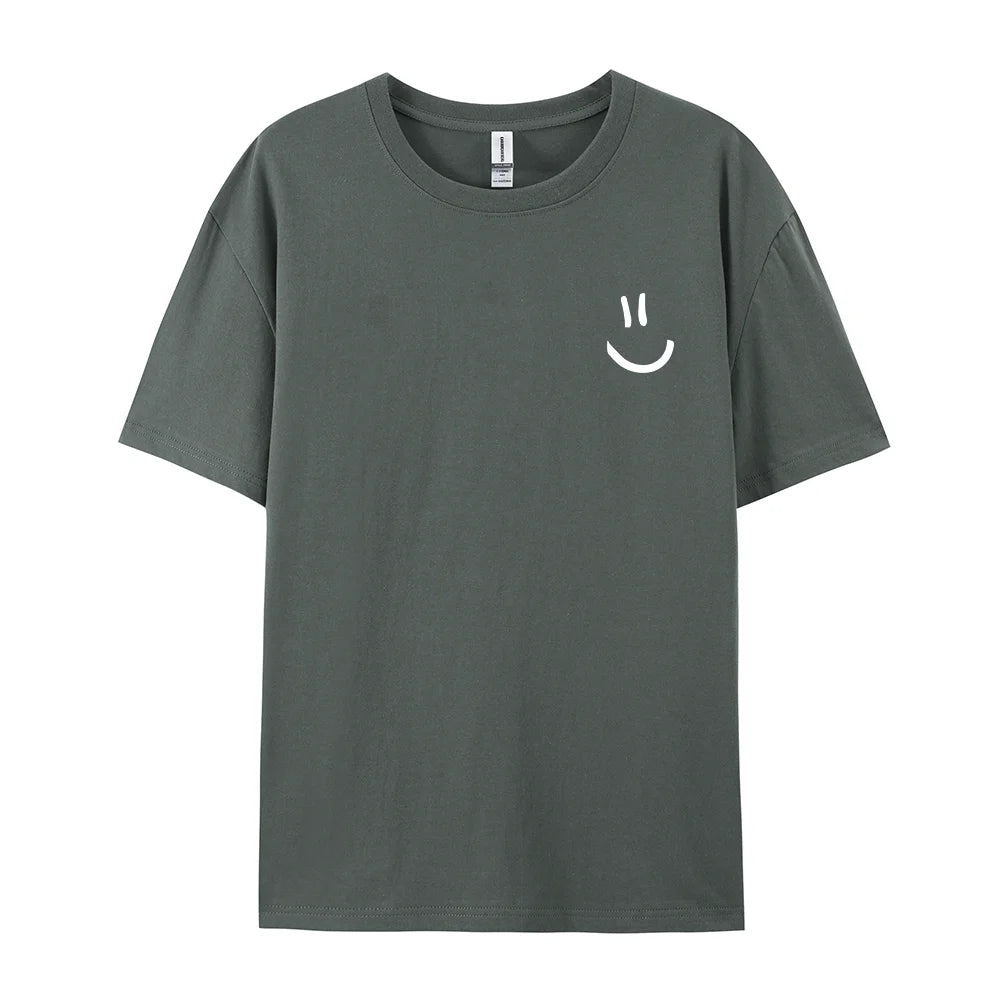 Minimalist Smile Face Style Graphic Print T-Shirt
