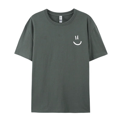 Minimalist Smile Face Style Graphic Print T-Shirt