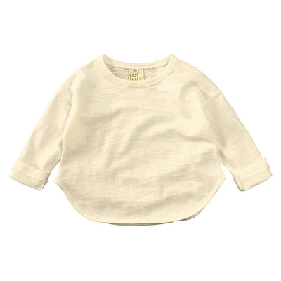 Autumn Boy Girl Baby O-neck Solid Bottoming Shirt