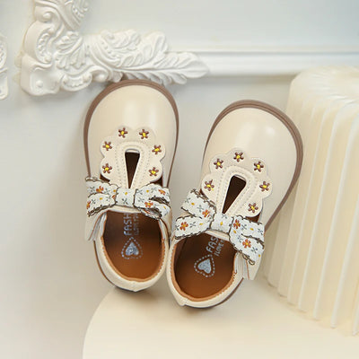 Cute bow Leather Girls Shoes