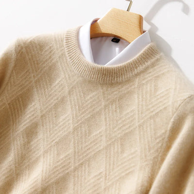 Autumn and winter round neck 100% wool sweater