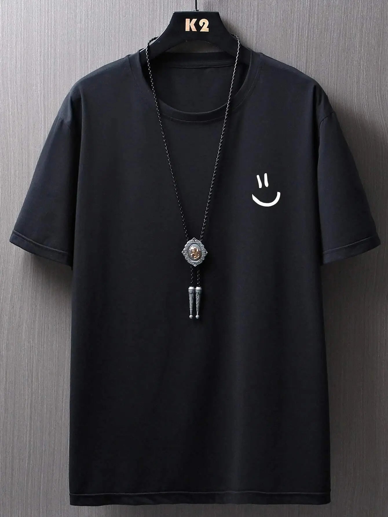 Minimalist Smile Face Style Graphic Print T-Shirt