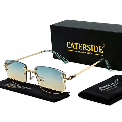 CATERSIDE Retro Rimless Square Sunglasses