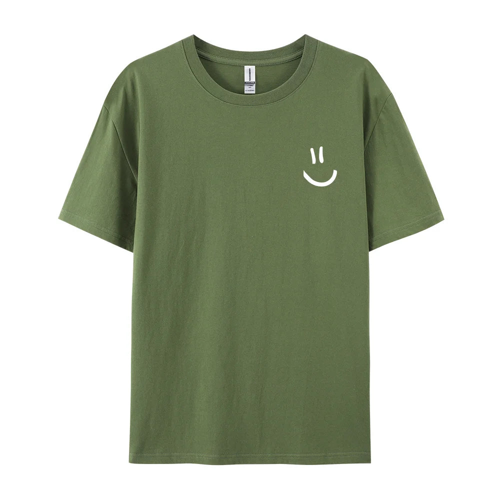 Minimalist Smile Face Style Graphic Print T-Shirt