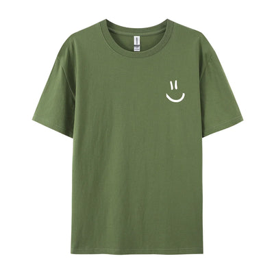 Minimalist Smile Face Style Graphic Print T-Shirt