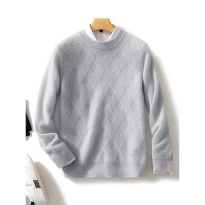Autumn and winter round neck 100% wool sweater