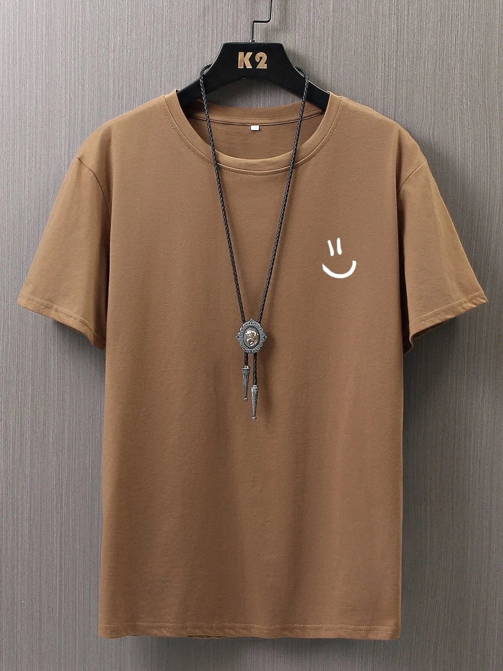 Minimalist Smile Face Style Graphic Print T-Shirt