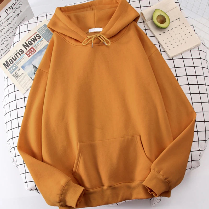 Casual Women's Solid Hoodie