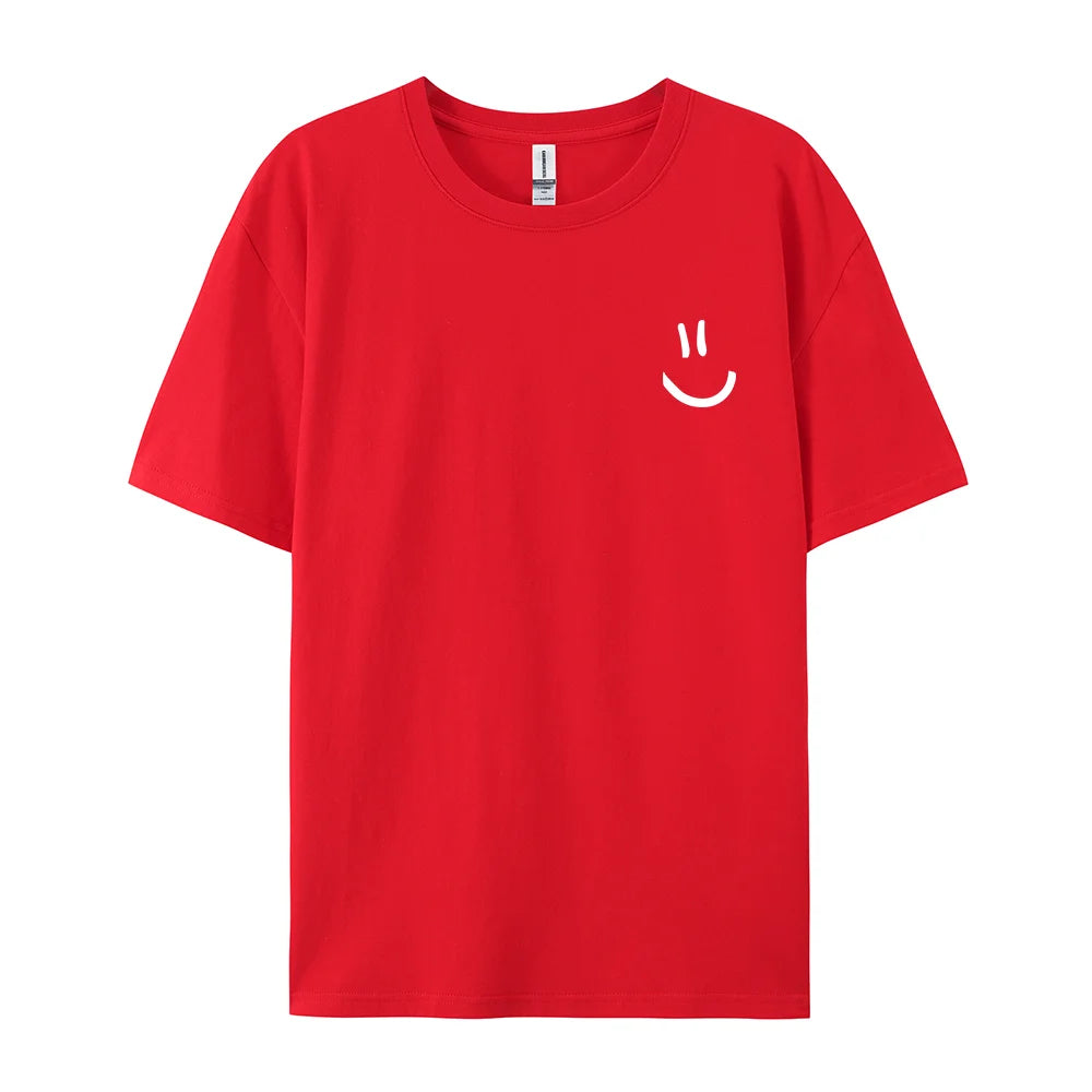 Minimalist Smile Face Style Graphic Print T-Shirt