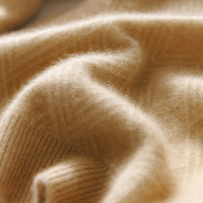 Autumn and winter round neck 100% wool sweater