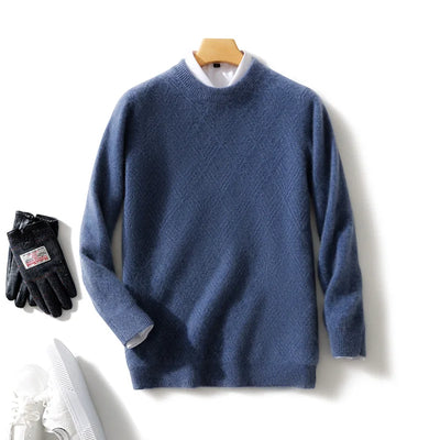 Autumn and winter round neck 100% wool sweater