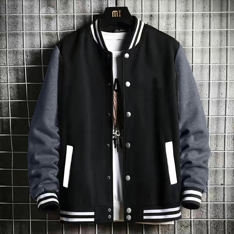 Black Gray White Solid Color Jacket