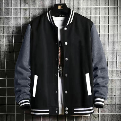 Black Gray White Solid Color Jacket