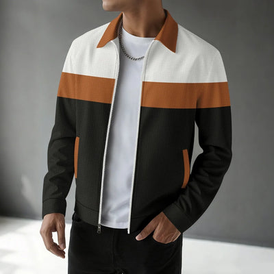 Spring and autumn new trend casual men's jacket with waffle pattern