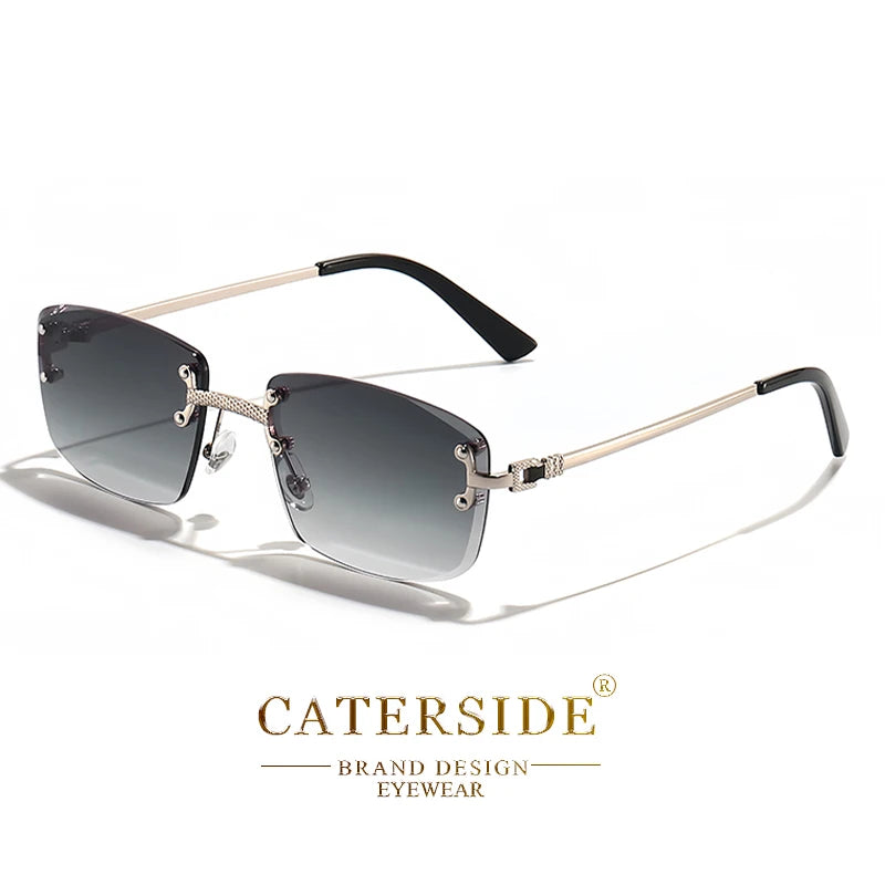 CATERSIDE Retro Rimless Square Sunglasses