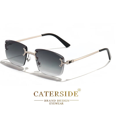 CATERSIDE Retro Rimless Square Sunglasses