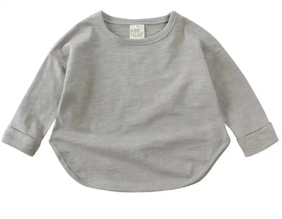 Autumn Boy Girl Baby O-neck Solid Bottoming Shirt